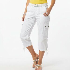 Ralph Lauren Chaps White Cotton Capri Cargo Pants 10